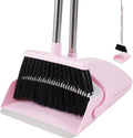 Broom and Dustpan Set for Home, 52” Long Handle Broom with Dustpan Combo Set with Dust Pan Teeth to Clean Hair