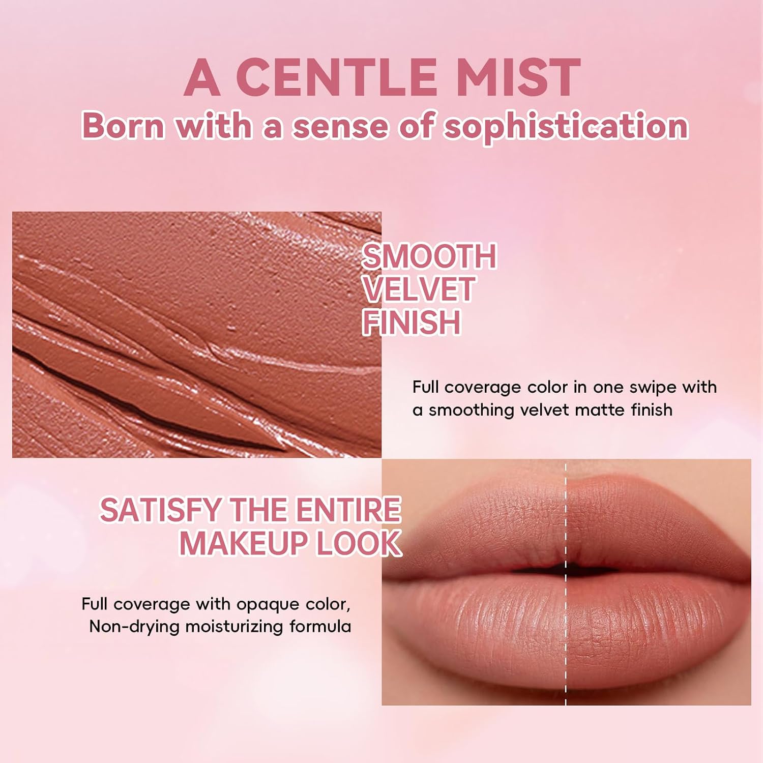 3PCS Lip Combo Sets, Dark Brown Lip Contour Plumping Liner Pencil Moisturizing Nude Lipstick Gloss Combo, High