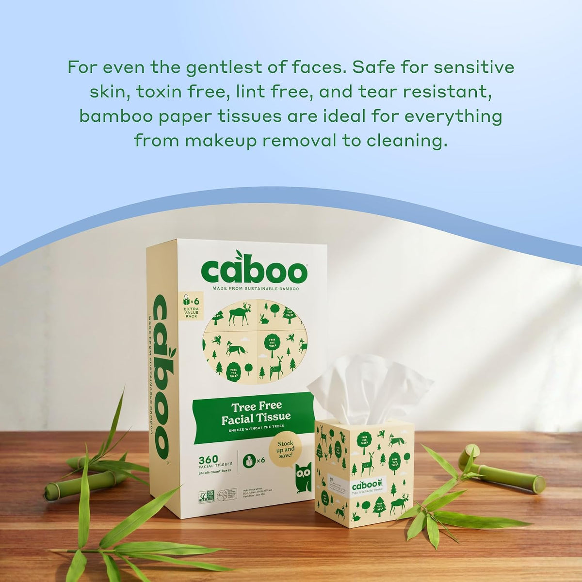 Tree Free Facial Tissues, 60 Tissues Per Box, 360 Total