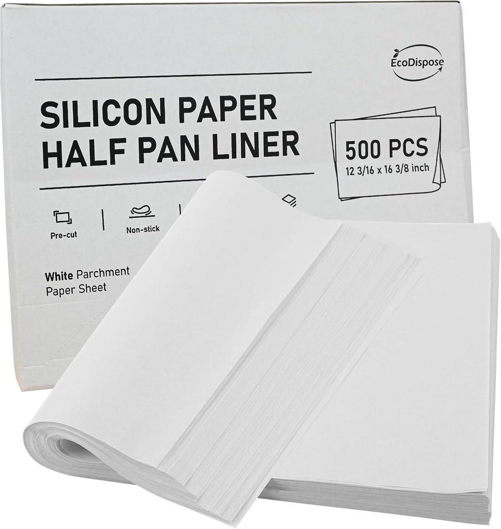 500 Pcs Non-Stick Parchment Paper Baking Sheets 12-3/16"x16-3/8"