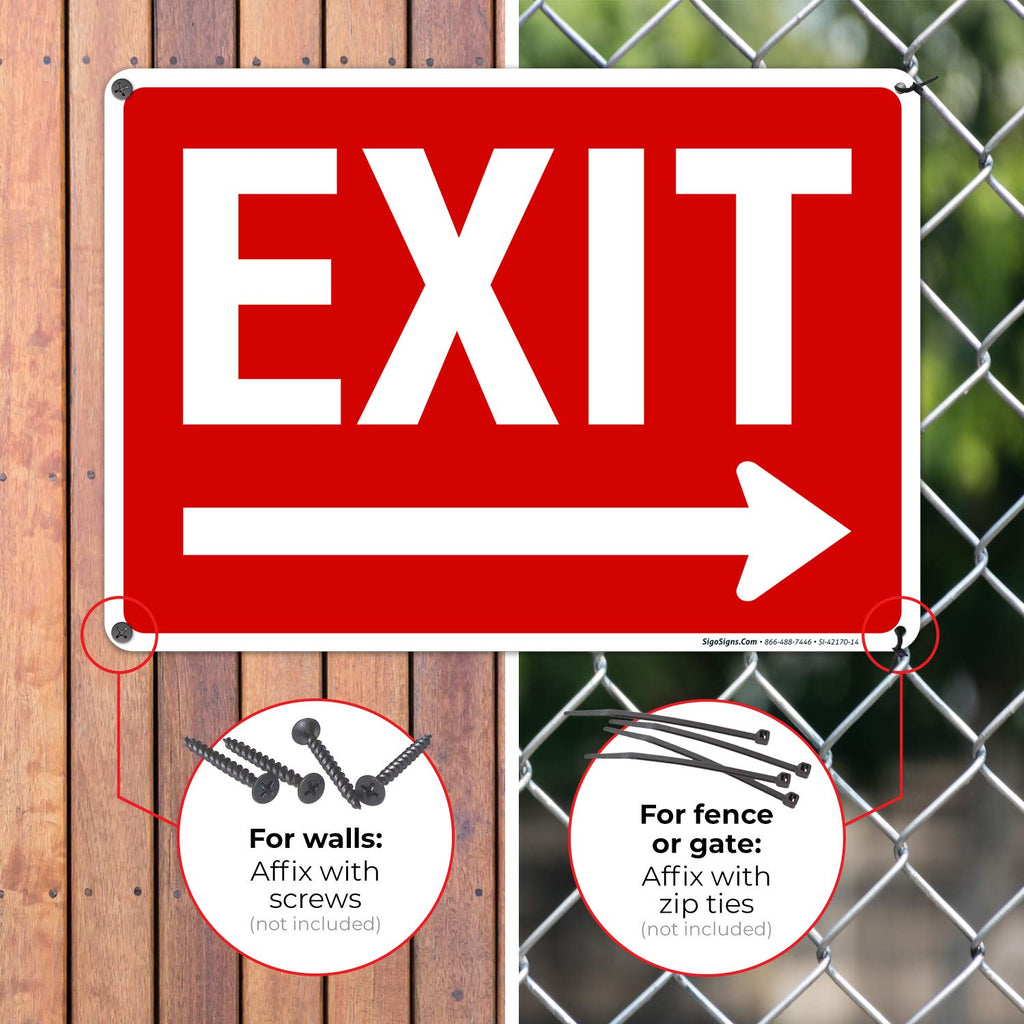Exit Sign, with Right Arrow