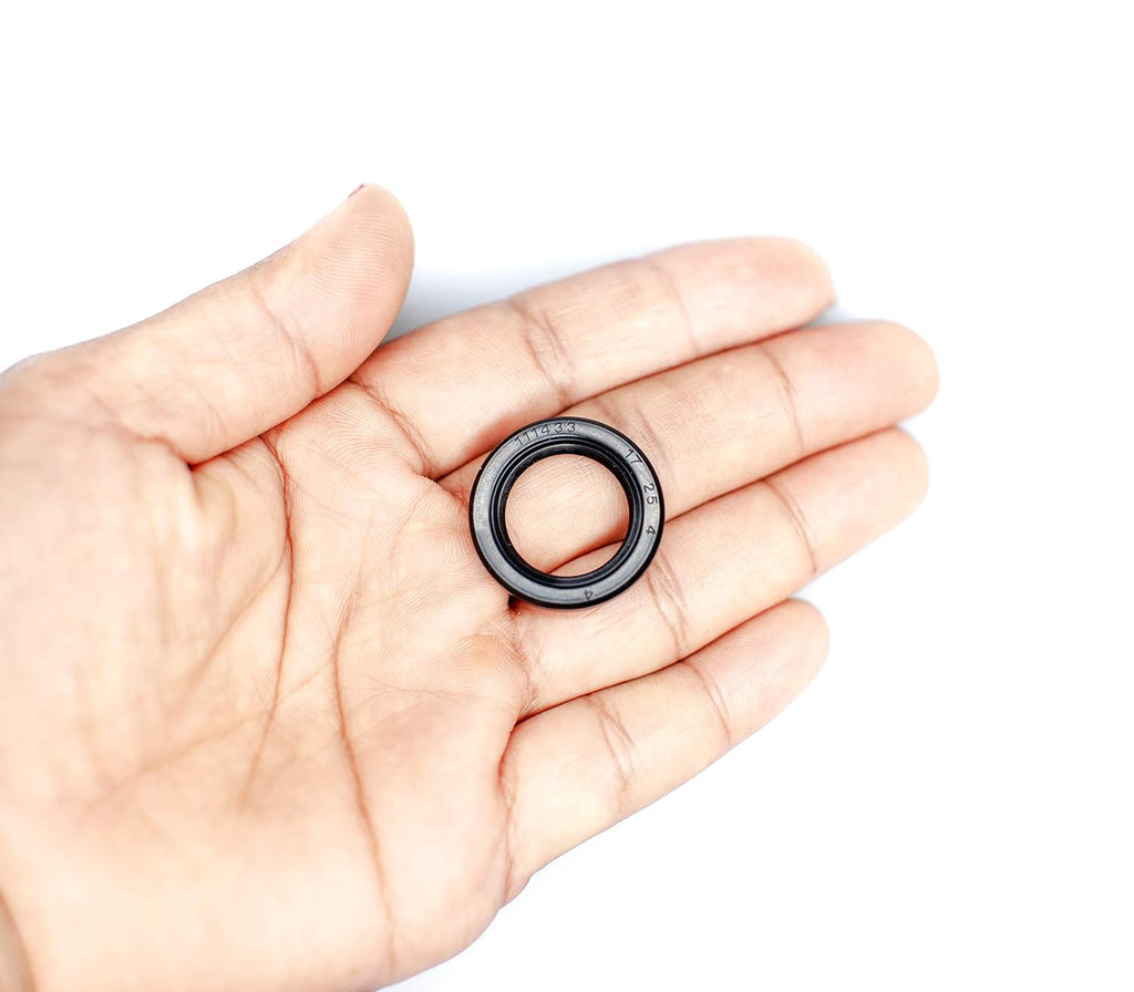 EAI Oil Seal 17mm X 25mm X 4mm (3 PCS) TC Double Lip w/Spring. Metal Case w/Nitrile Rubber Coating