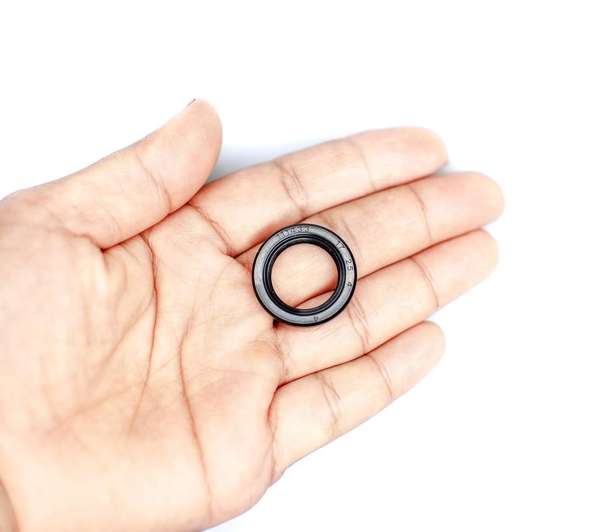 EAI Oil Seal 17mm X 25mm X 4mm (3 PCS) TC Double Lip w/Spring. Metal Case w/Nitrile Rubber Coating