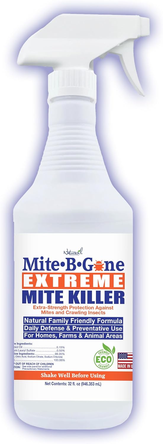 Extreme Dust Mite Spray & Mite Killer, Made in USA - 32 oz | Targets Severe & Recurring Mite Problems | Bedding