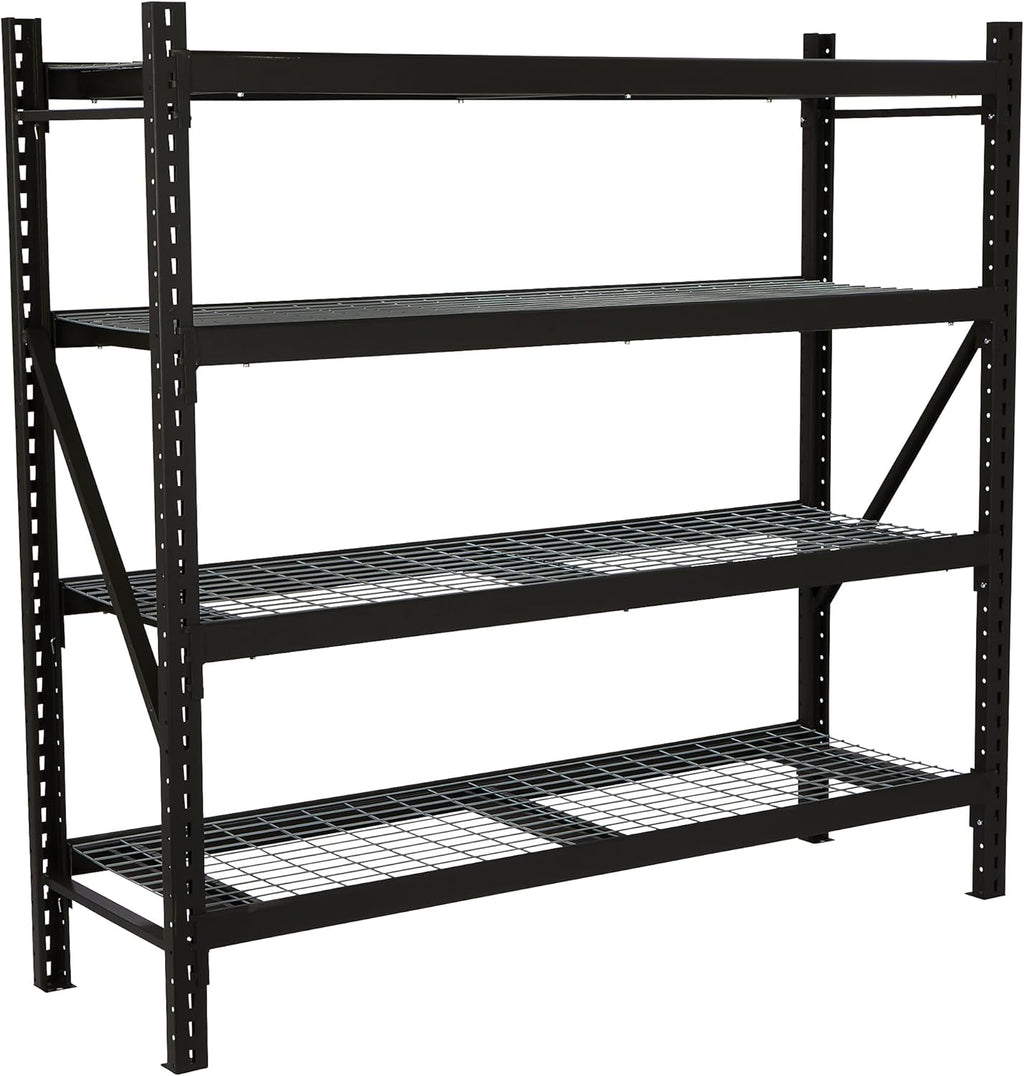 4-Tier Industrial Steel Shelving Unit, 8,000-Pound Load Capacity, Garage Storage Rack, 77" W x 24" D x 72" H |