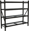 4-Tier Industrial Steel Shelving Unit, 8,000-Pound Load Capacity, Garage Storage Rack, 77" W x 24" D x 72" H |