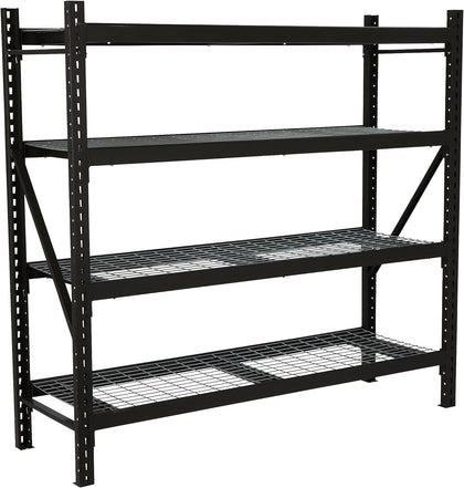 4-Tier Industrial Steel Shelving Unit, 8,000-Pound Load Capacity, Garage Storage Rack, 77" W x 24" D x 72" H |