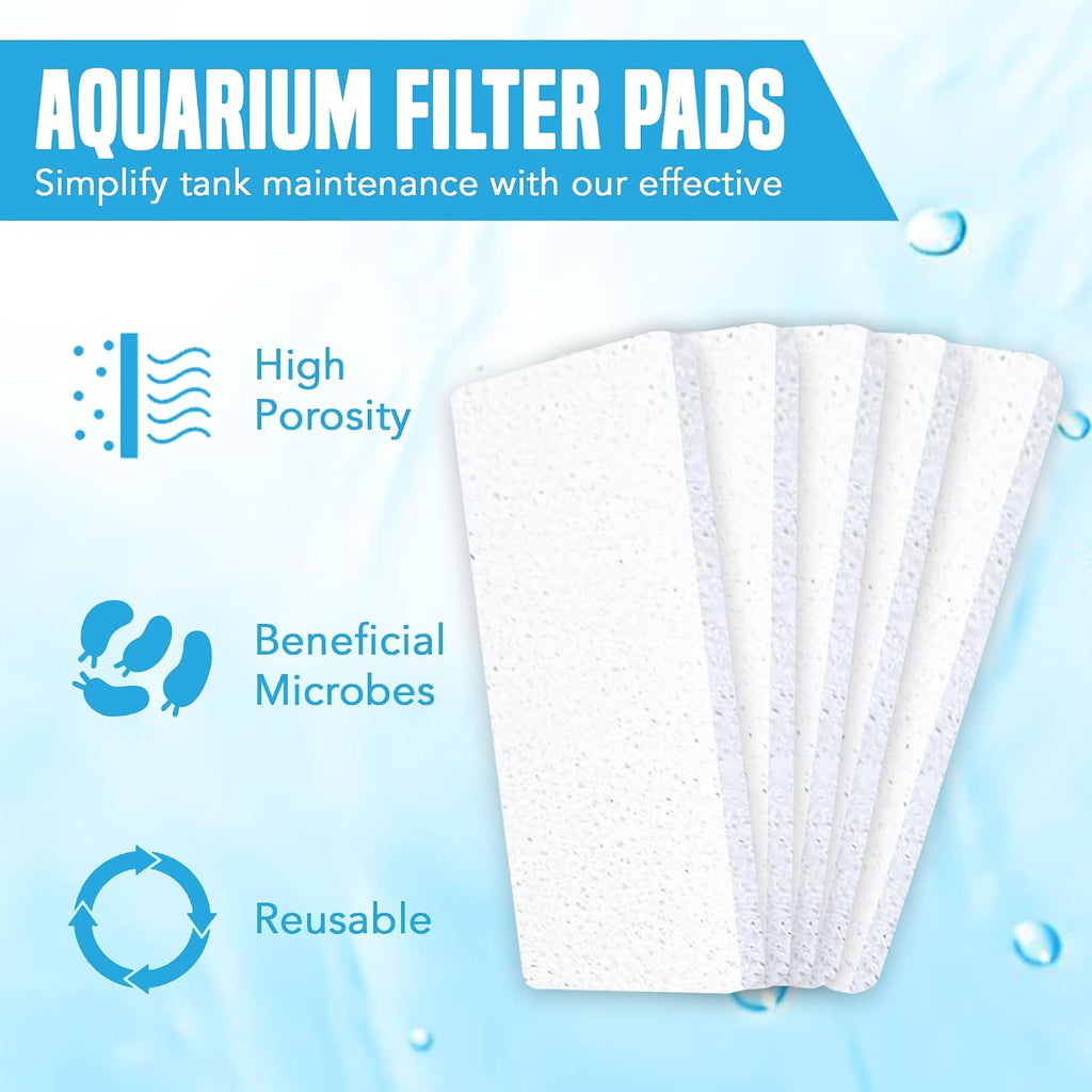 Universal Canister Filter Pads, White Foam 40 PPI Sponges for Aquariums, Pre-Filter for Air Purifier, 12 Pieces per Pack