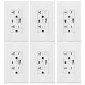 TOPGREENER USB Wall Outlet, 4.2A USB Receptacle with Type A&C Ports, 6 Pack