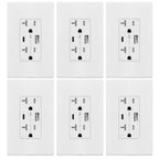 TOPGREENER USB Wall Outlet, 4.2A USB Receptacle with Type A&C Ports, 6 Pack