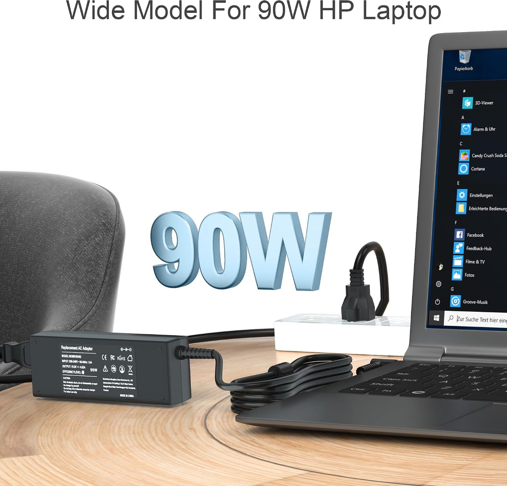 90W 19.5V 4.62A AC Adapter Compatible with HP Envy Laptop Charger
