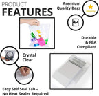 Small Poly Bags w Suffocation Warning 4x6" - Clear - 200 Pack - Resealable