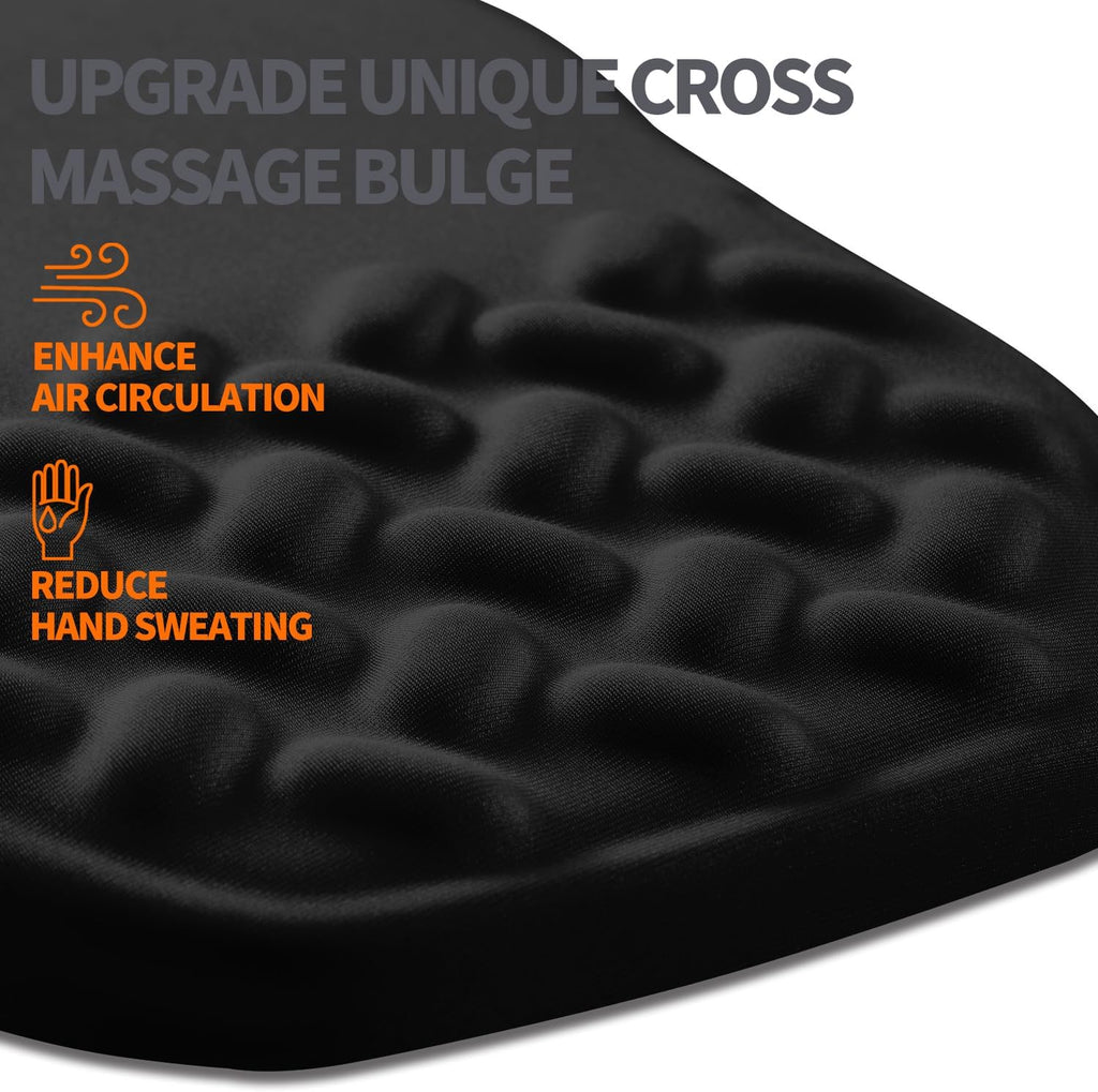 Ergonomic Slope Mouse Pad Wrist Support, Wrist Rest Mousepad for Carpal Tunnel Pain Relief with Massage Bulge and
