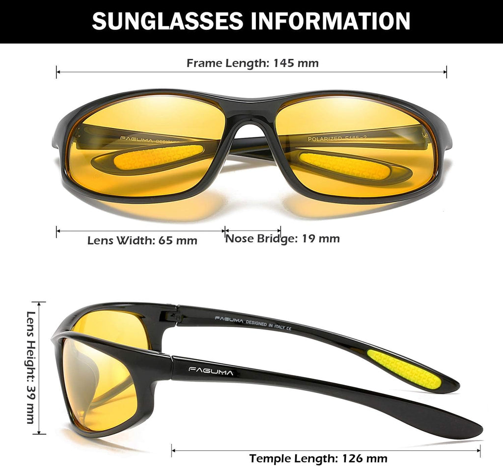 Polarized Sports Sunglasses For Men UV400 Protection | Cycling Driving Fishing