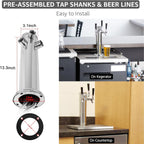3 Tap Tower Kegerator Beer Tower, Keg Tower for Draft Beer System