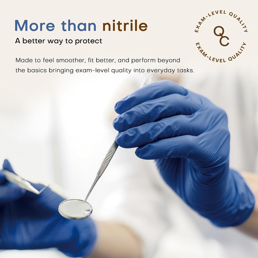 Powder-Free Nitrile Exam Gloves, Food Safe Latex-Free Medical Non-Sterile Cooking Disposable Glove, Blue 100/1000 Count