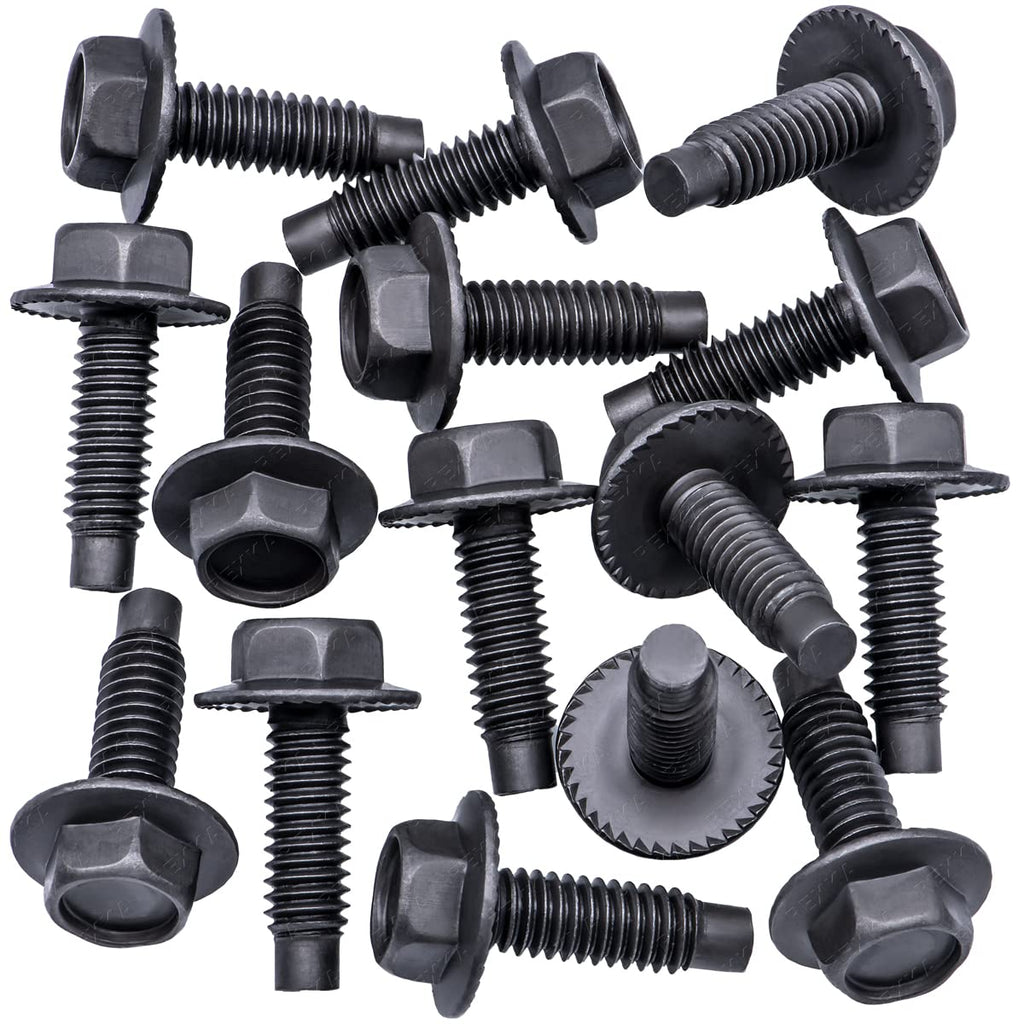 Rexka 15pcs 5/16"-18 X 1 Hex Washer Head Spin Lock Body Bolts