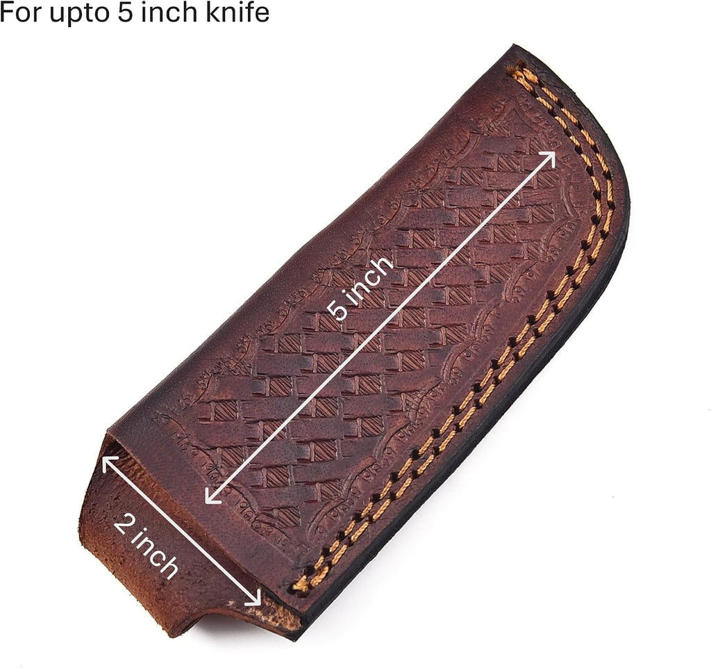 Leather Knife Sheath, Pocket Folding Knife Sheath with Belt Loop, Knife Cover,Knife Holster for Belt