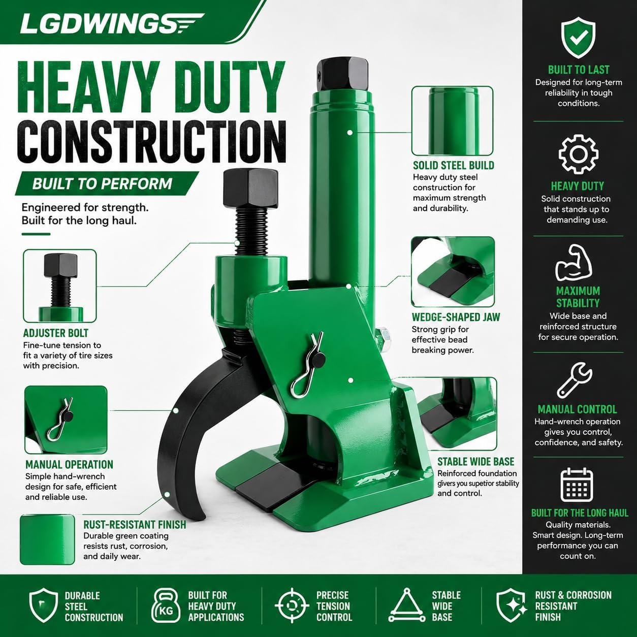 Manual Tire Bead Breaker Tool for Tire Removal, ATV & Lawn Mower