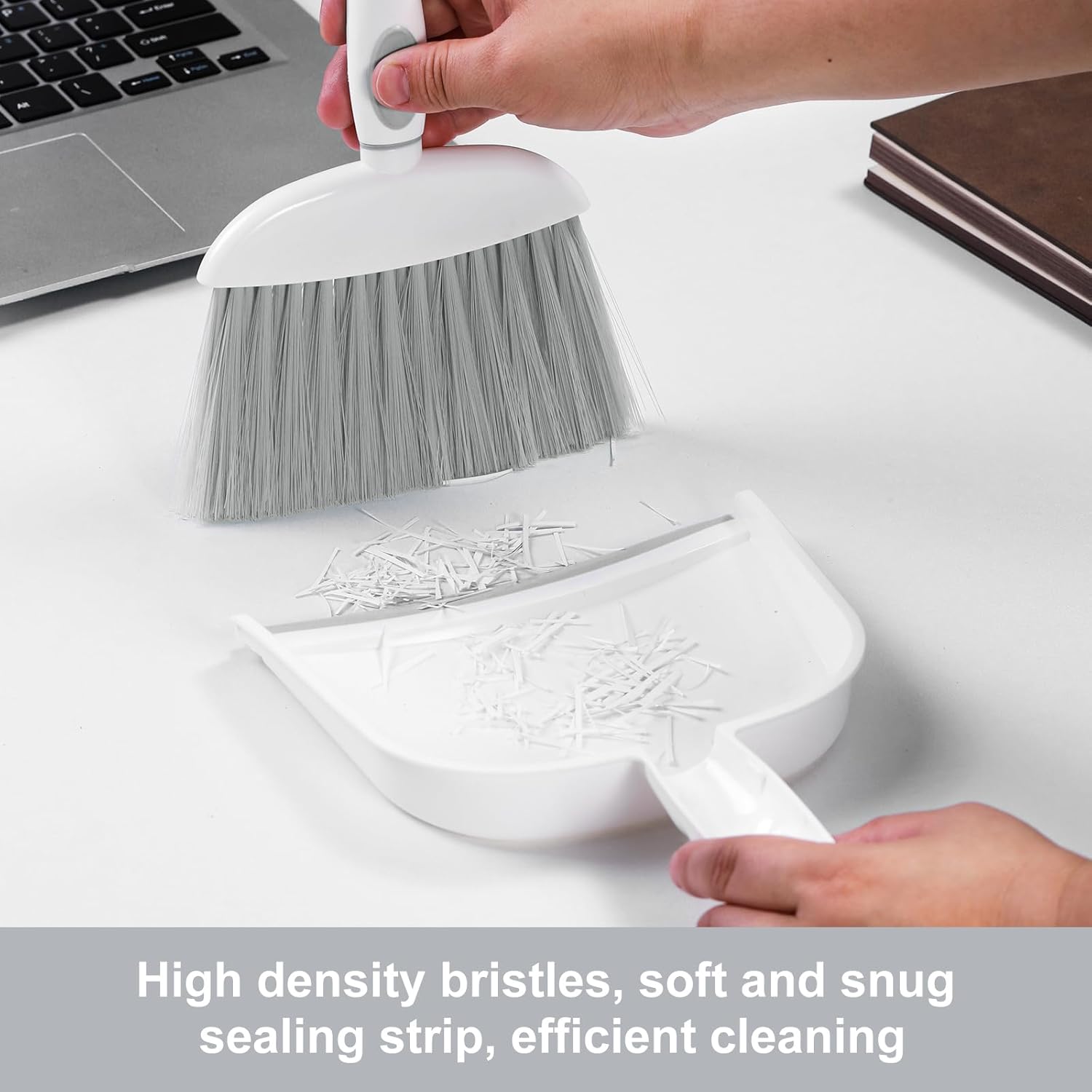 Small Dust Pan and Brush Set, Mini Broom and Dustpan Set Small Hand Broom and Brush Combo Dust Pan with Teeth for
