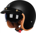3/4 Open Face Motorcycle Helmet DOT Approved Retro Cruiser Moped | Classic Half Motorcycle Helmets With Sun Visor &