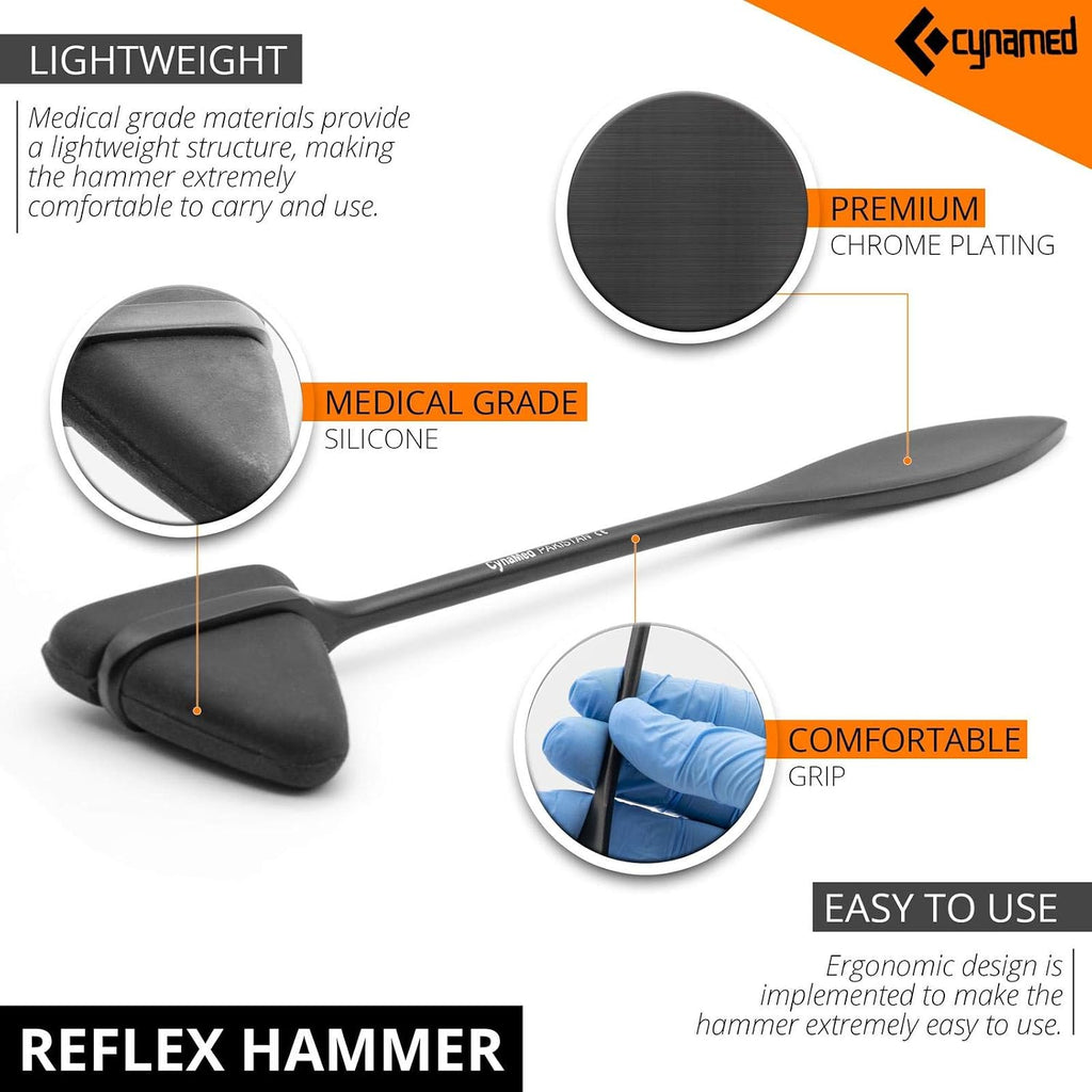 Medical Student Diagnostic Kit - Includes Reflex Hammer, Tuning Fork Set C 128hz and C 512hz, Bandage Scissors 5.5