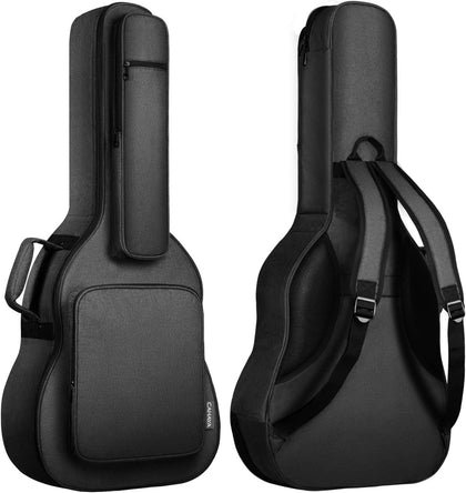 Acoustic Guitar Case Soft Padded Guitar Bag 0.7 In Thick Sponge Reinforced Gig Bag with 5 Pockets,Neck Cradle,Back