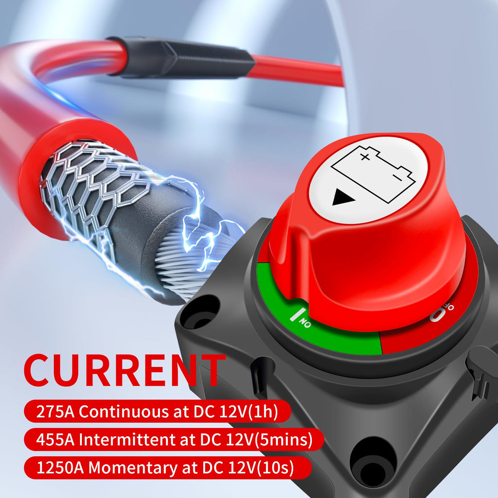 GOGONFLY Battery Disconnect Switch 12V-48V Power Cut Off Switch