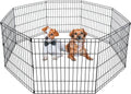 Foldable Dog Playpen | 24 Inch, 8 Panels | Metal Pet Exercise Pen | Indoor Outdoor Portable Dog Fence with Door |