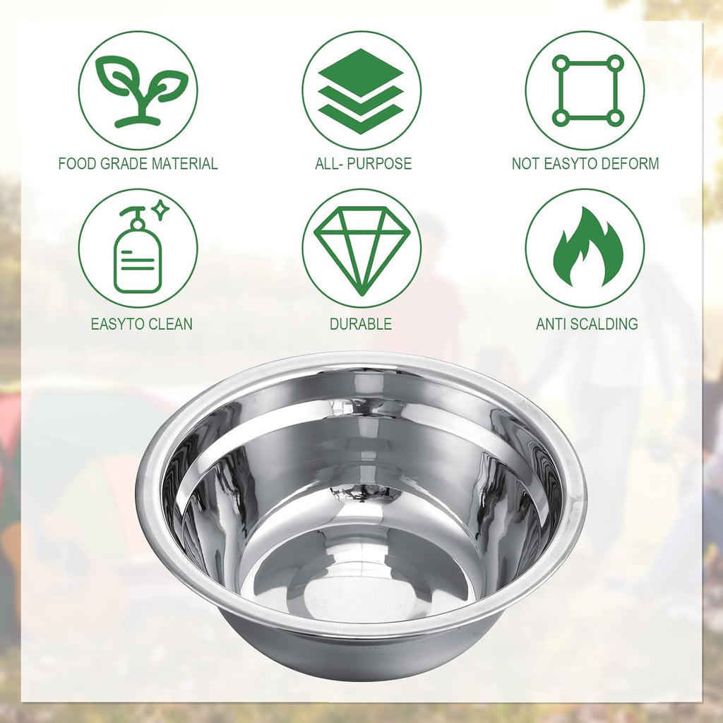 Outdoor Camping Cookware Mess Kit Polished Stainless Steel Dishes Camping Utensils Portable Tableware with Plates