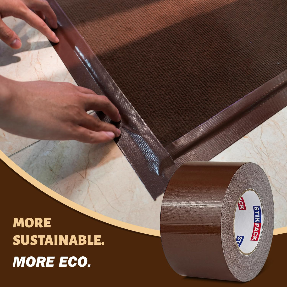 3'' Wide Brown Duct Tape Heavy Duty 3 Inches x 55 Yard, 1 Roll