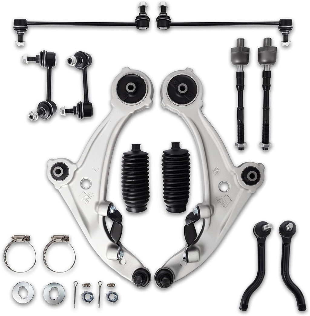 Front End Suspension Kit 12pcs, Include Lower Control Arm with Ball Joint, for 2007-2012 Nissan Altima 2013 2-Door Coupe Only （K620195 K750094 ES800357 EV800356 K750255）