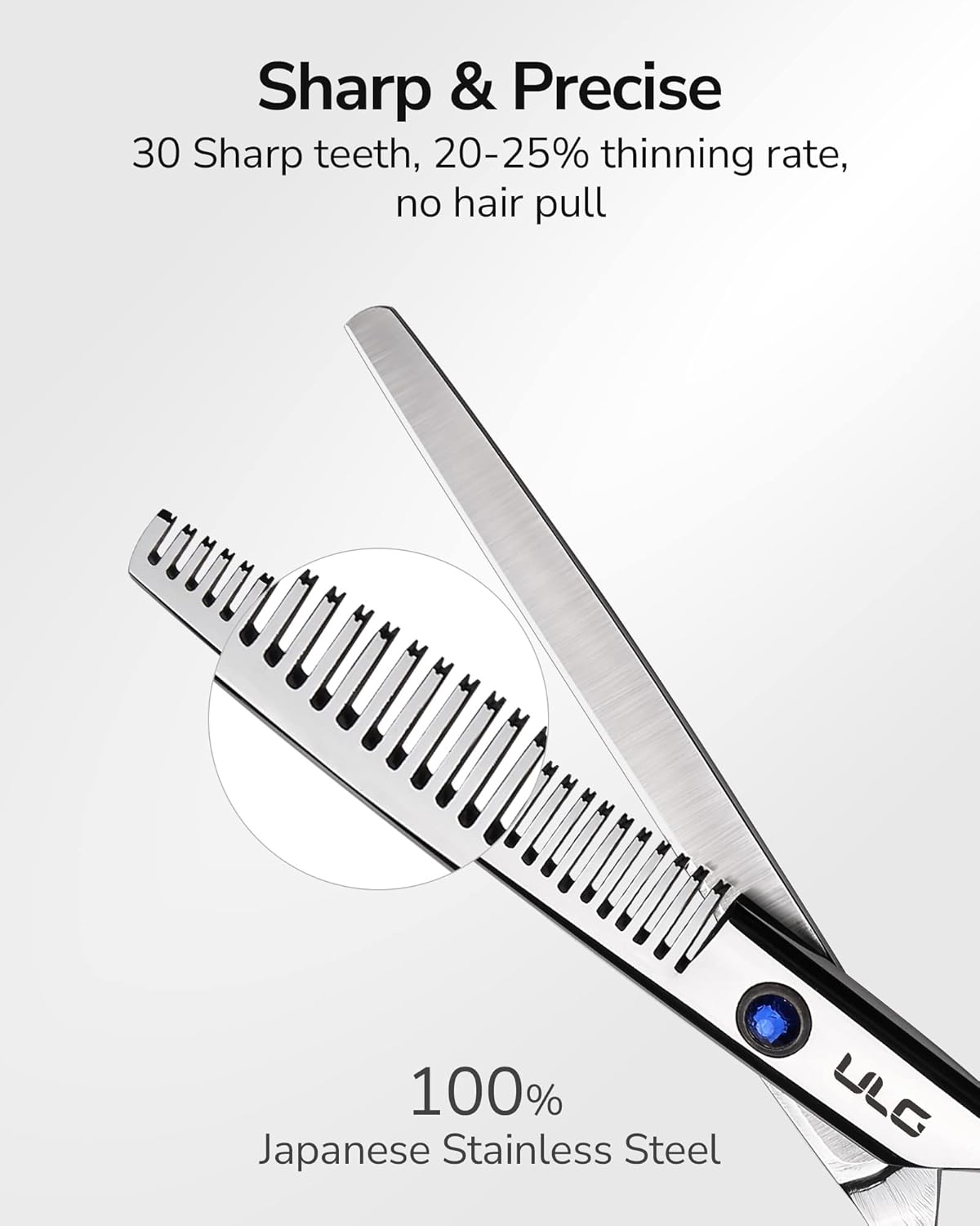 Hair Thinning Scissors ULG Professional Barber’s Texturizing Teeth Shears for Hairdressing, Salon and Home Use