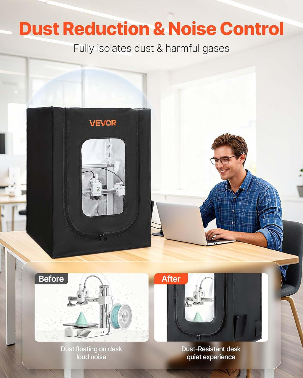 3D Printer Enclosure, Dustproof Waterproof Oxford Cloth 3D Printer Tent, Constant Temperature Protective Case with
