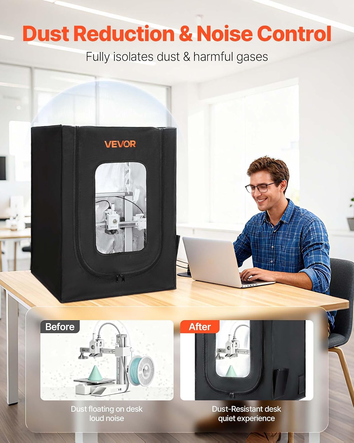 3D Printer Enclosure, Dustproof Waterproof Oxford Cloth 3D Printer Tent, Constant Temperature Protective Case with