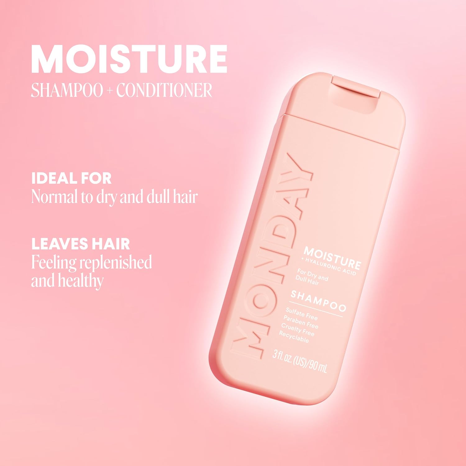 MOISTURE Shampoo + Conditioner with Hyaluronic Acid & Shea Butter for Dry & Dull Hair 90 mL (Dual Set)