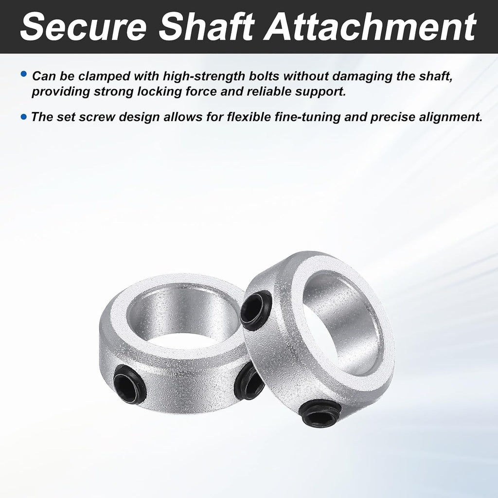 MECCANIXITY 10Pack Shaft Collar 10mm Bore 6mm Thick 16mm OD Silver