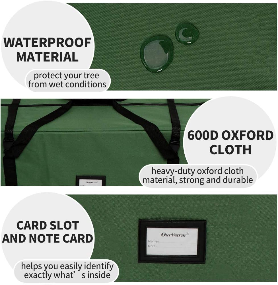 Christmas Tree Storage Bag 7.5 ft, Heavy Duty 600D Oxford Tree Storage Box | Extra Large Christmas Tree Tote, Fits