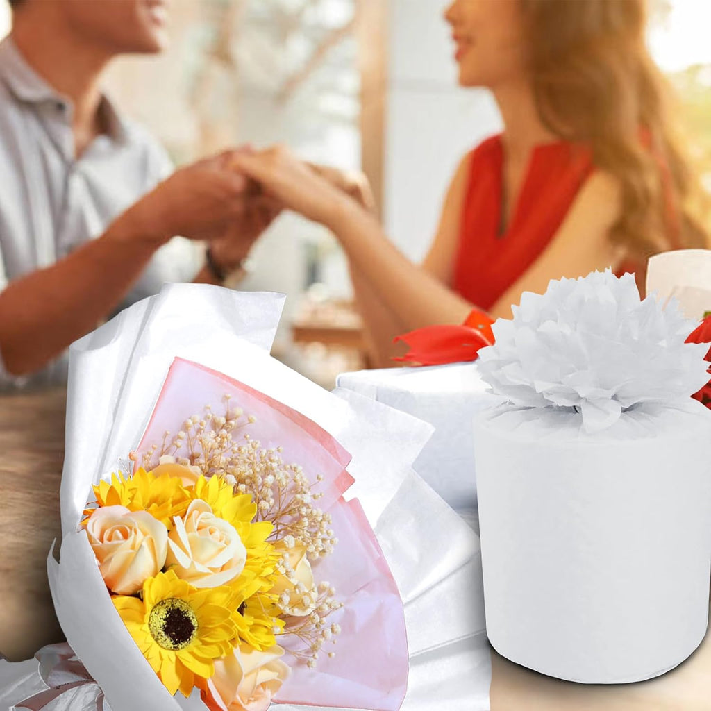 100 Sheets White Tissue Paper 20x14 Inches