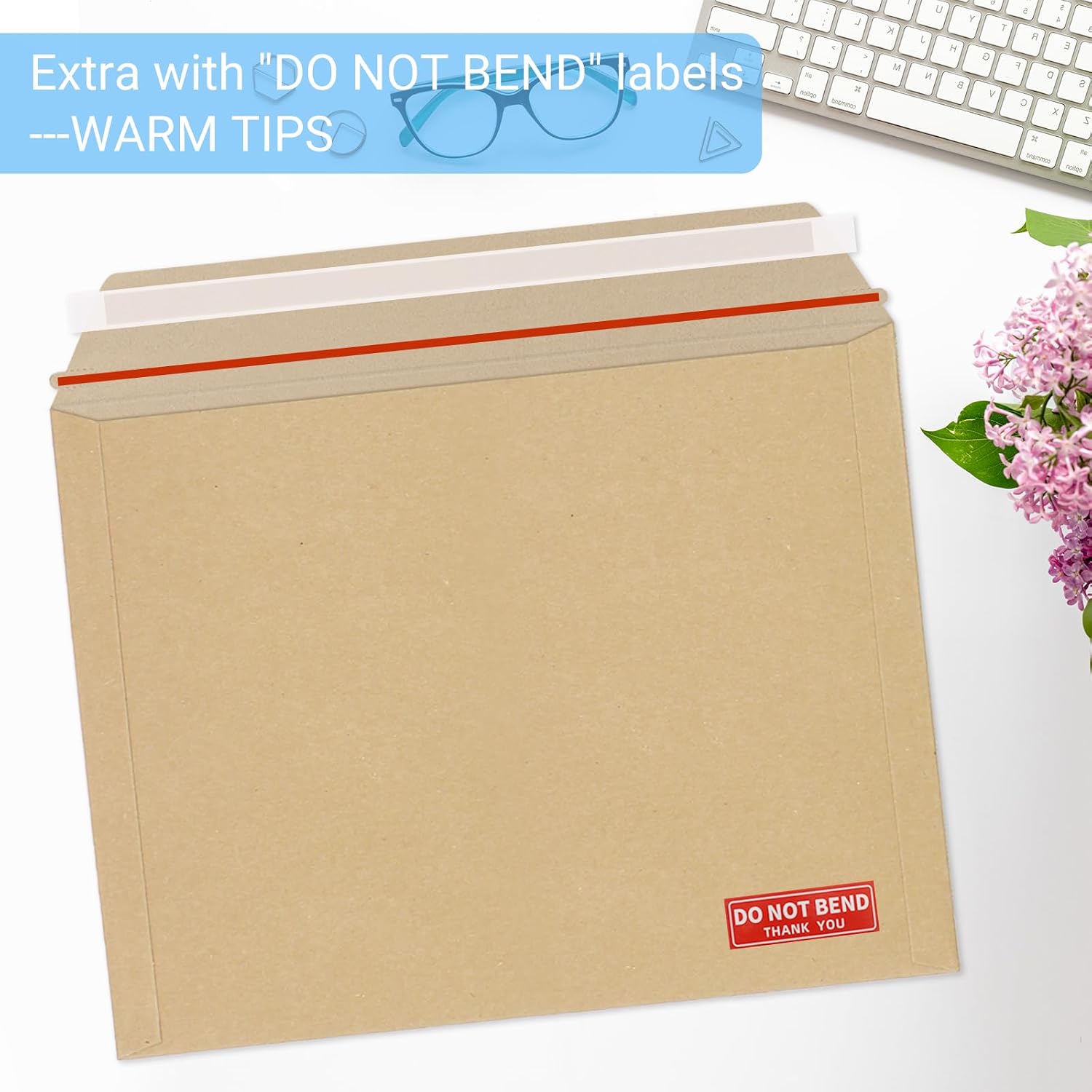 25 Pack Large Kraft Rigid Mailer 10"x13.5" Rigid Envelopes | Stay Flat Cardboard Envelopes Self Seal Document Mailers