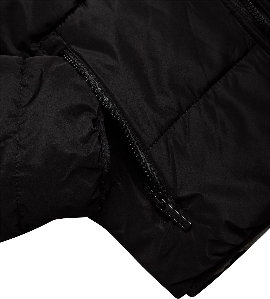 DKNY Boys Reversible Zip Up Puffer Jacket Sherpa Lined Hooded Winter Coat | Two Looks in One Reversible Design, Cozy