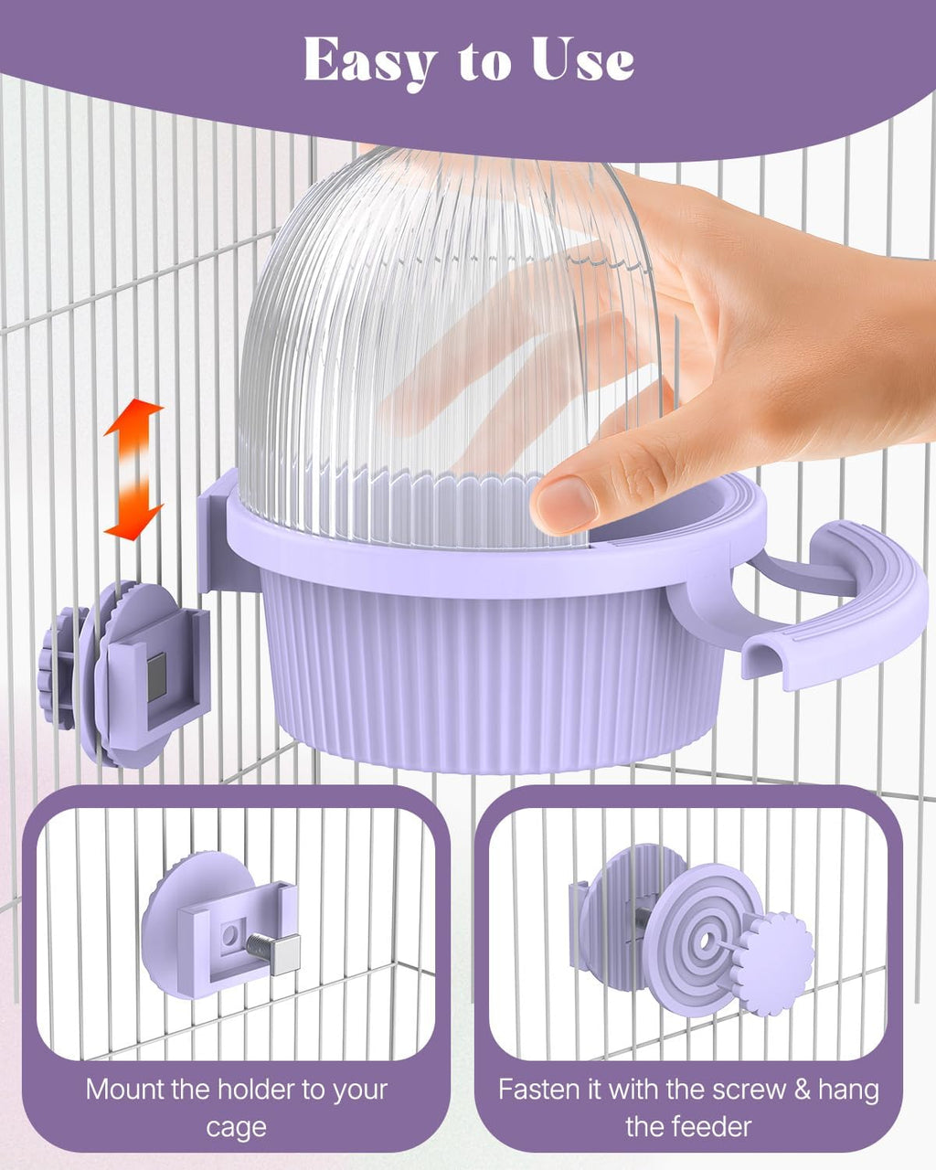 No Mess Bird Feeder with Water Dispenser, Food and Water Bowl for Parakeet, Parrot, Cockatiel, Budgie and Lovebird