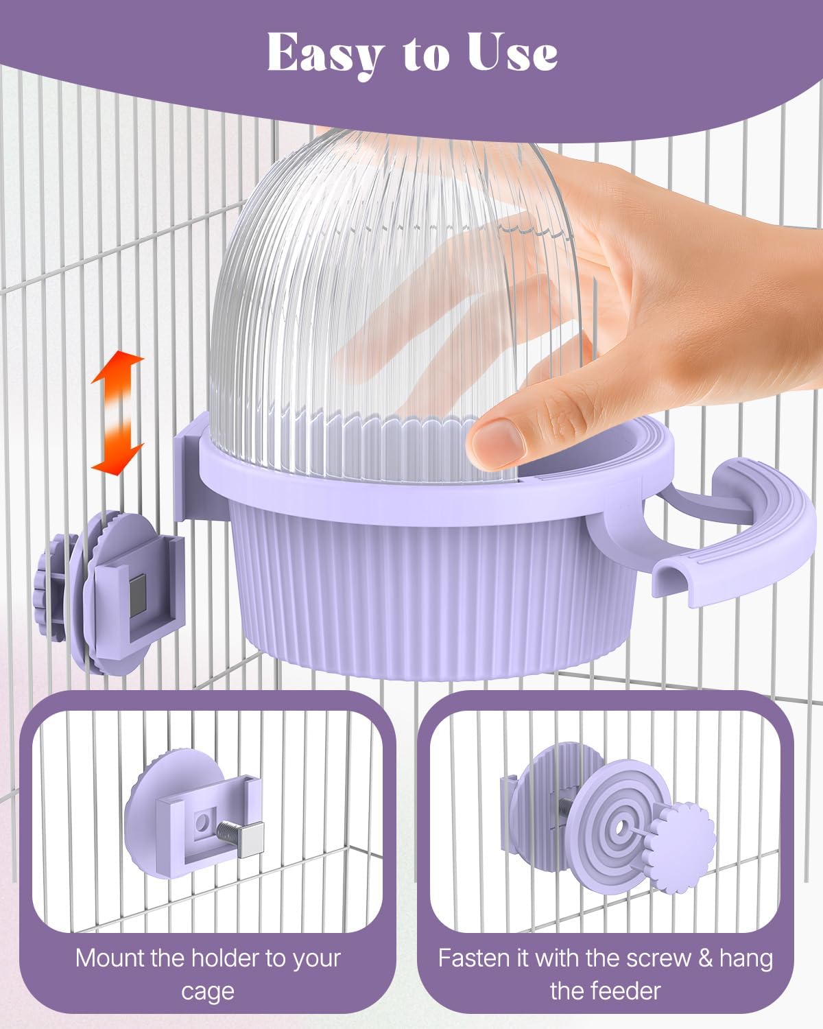 No Mess Bird Feeder with Water Dispenser, Food and Water Bowl for Parakeet, Parrot, Cockatiel, Budgie and Lovebird