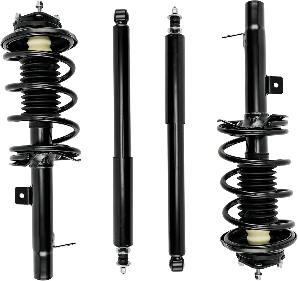 ‌PHILTOP Front Rear Struts for 2000-2005 Ford Focus 171504/171505/5796 * 2 - Complete Shock Absorber & Spring Assembly‌ Set of 4