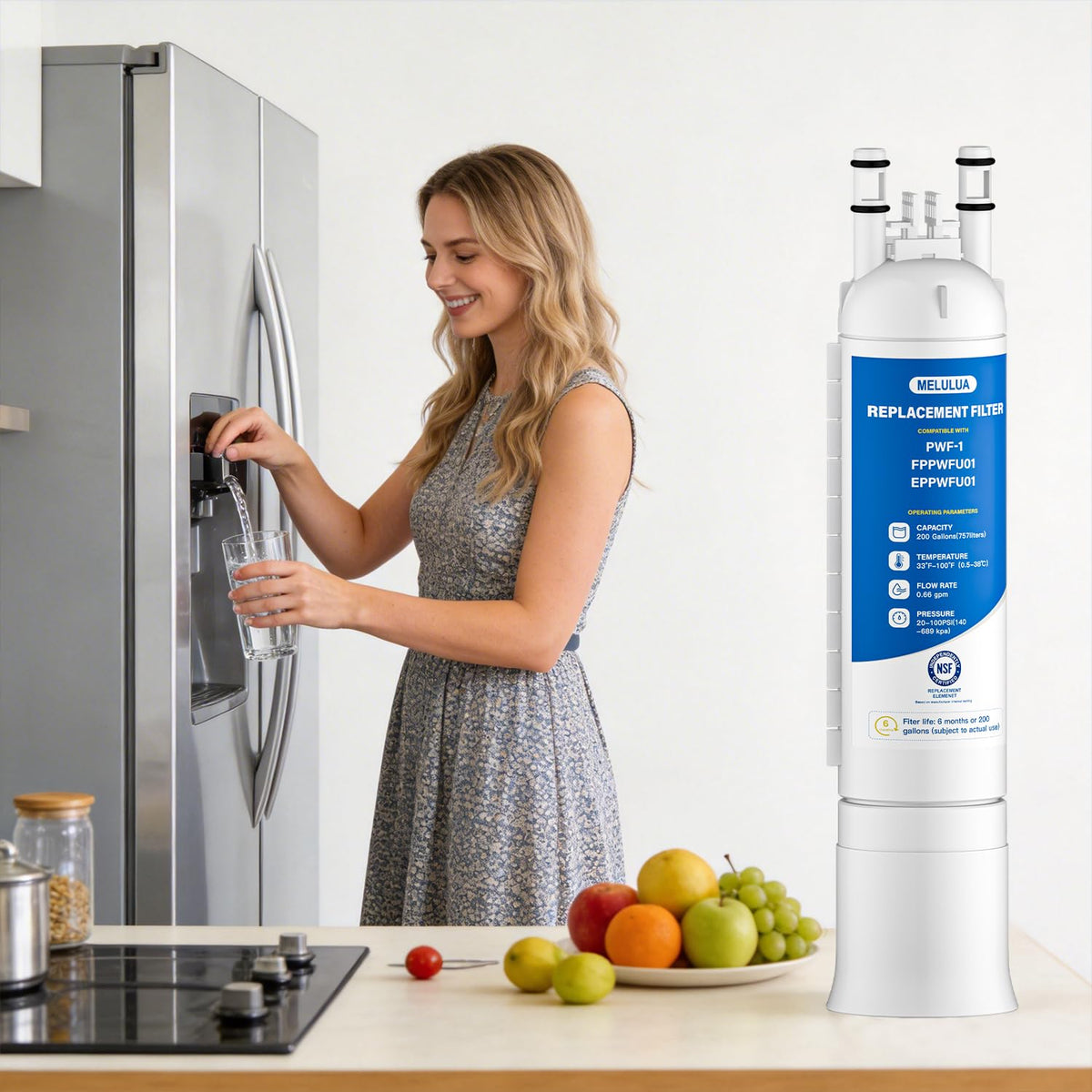 FPPWFU01 Water Filter Replacement Compatible with Frigidaire FPPWFU01 Water Filter, EPPWFU01, PurePour PWF-1, EPPWF01