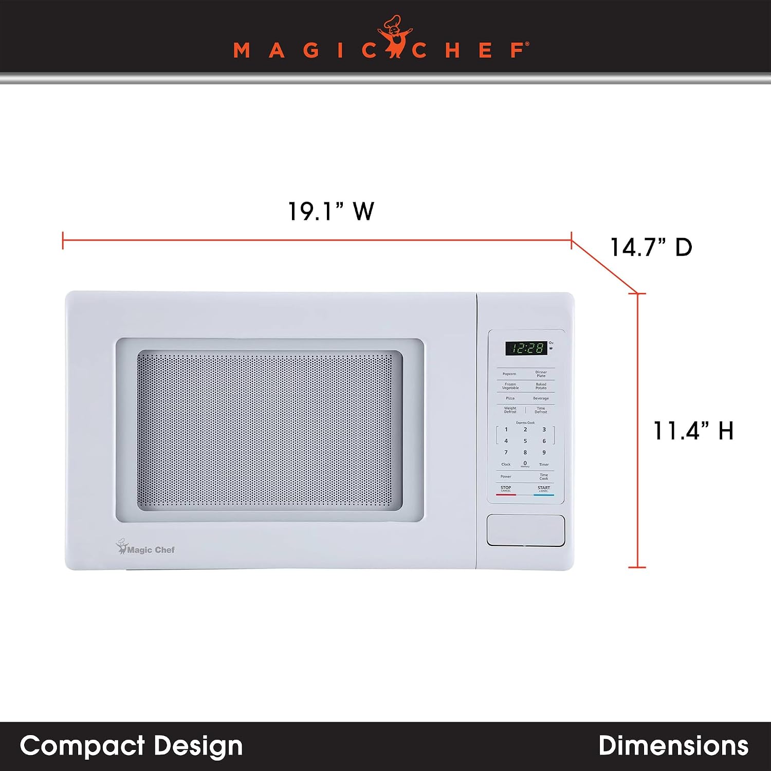 0.9 cu. ft. 900 Watt Countertop Microwave in White