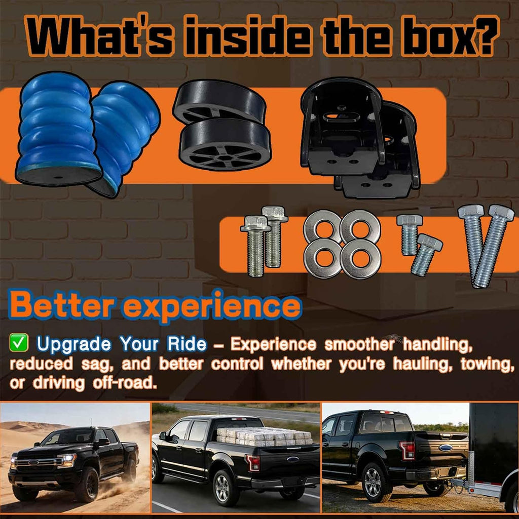 Rear Air Suspension Helper Spring System (Left/Right), Rear Air Helper Spring Kit Compatible With Ford F-150 4wd 2009-2021 Blue SSR-117-40(6,600 lb Load Support).