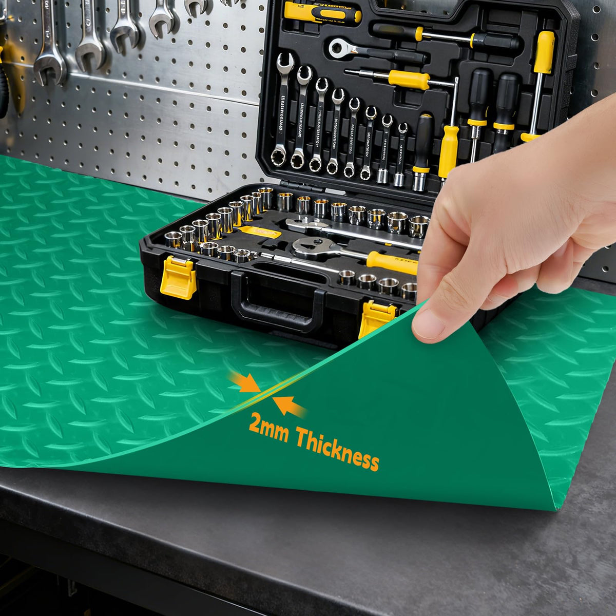 47" x 17" Workbench Mat, 2mm Thick Non-Slip PVC Workbench Mat