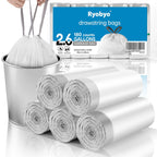 180 Ct 2.6 Gal Drawstring Small Trash Bags, Unscented for Bathroom