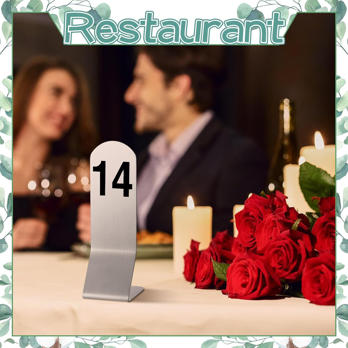 1-25 Table Numbers Sliver Z Stand, Double Sided Steel Stands